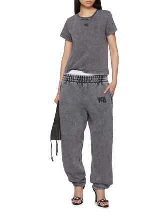 Figure View - Click To Enlarge - ALEXANDERWANG - Shrunken Puff Print Logo Cotton T-Shirt
