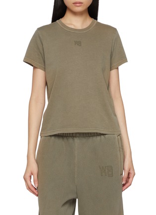 Main View - Click To Enlarge - ALEXANDERWANG - Shrunken Puff Print Logo Cotton T-Shirt