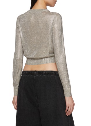 Back View - Click To Enlarge - ALEXANDERWANG - Crystal Hotfix Sheer Cardigan