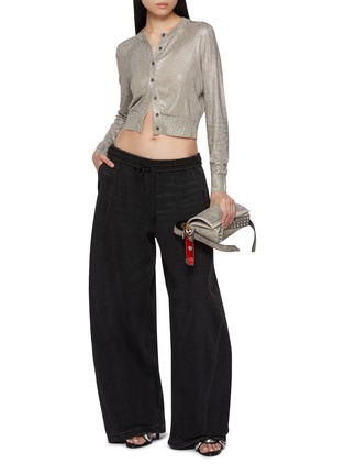 Figure View - Click To Enlarge - ALEXANDERWANG - Crystal Hotfix Sheer Cardigan