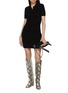 Figure View - Click To Enlarge - ALEXANDERWANG - Knitted Logo Patch Polo Wool Mohair Dress