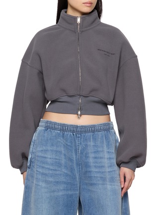 Main View - Click To Enlarge - ALEXANDERWANG - Cropped Mock Neck Zip Up Jacket