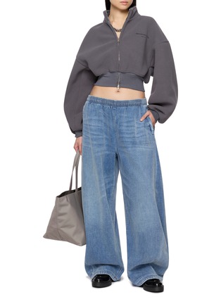 Figure View - Click To Enlarge - ALEXANDERWANG - Cropped Mock Neck Zip Up Jacket