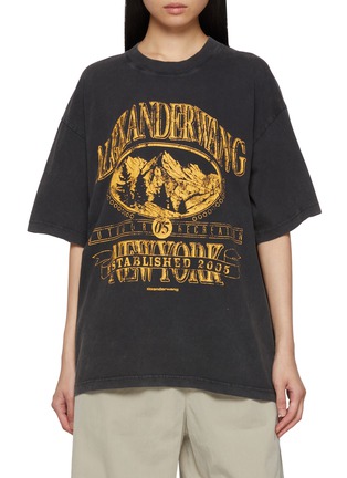 Main View - Click To Enlarge - ALEXANDERWANG - Oversized Sunfaded Graphic Cotton T-Shirt