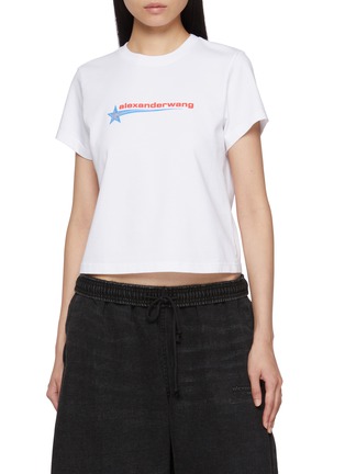 Main View - Click To Enlarge - ALEXANDERWANG - Crystal Hotfix Star Cotton Jersey T-Shirt