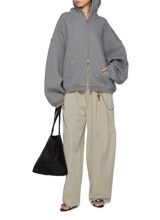 Figure View - Click To Enlarge - ALEXANDERWANG - Hotfix Crystal Zip Up Hoodie