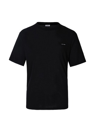 Main View - Click To Enlarge - SILKY MIRACLE - Nude Men's Knit Short Sleeve Top — Black/Size M