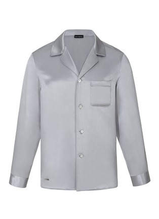 Main View - Click To Enlarge - SILKY MIRACLE - Miracle Men's Silk Pyjama Set — Grey/Size L