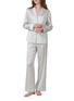 Main View - Click To Enlarge - SILKY MIRACLE - Petite Flower Bouquet Pyjama Set — Blue/Size S