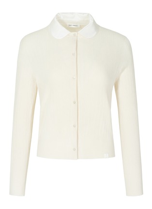 Main View - Click To Enlarge - SILKY MIRACLE - CloudKnit Silk Cashmere Wool Knit Cardigan — Almond White/Size 2