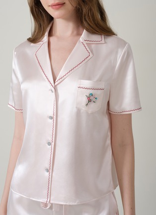 Detail View - Click To Enlarge - SILKY MIRACLE - Petite Flower Short Pyjama Set — Pink/Size S
