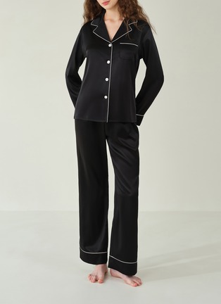Detail View - Click To Enlarge - SILKY MIRACLE - Miracle Silk Pyjama Set — Black/Size S
