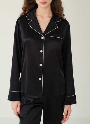 Detail View - Click To Enlarge - SILKY MIRACLE - Miracle Silk Pyjama Set — Black/Size S