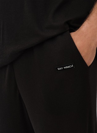 Detail View - Click To Enlarge - SILKY MIRACLE - Nude Men's Knit Straight Leg Pyjama Trousers — Black/Size M