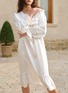 Detail View - Click To Enlarge - SILKY MIRACLE - Purity Ruffle Hem Lace Silk Nightgown — Pearl White/Size S