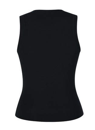 Detail View - Click To Enlarge - SILKY MIRACLE - Nude Swarovski Crystal Tank Top — Black/Size S