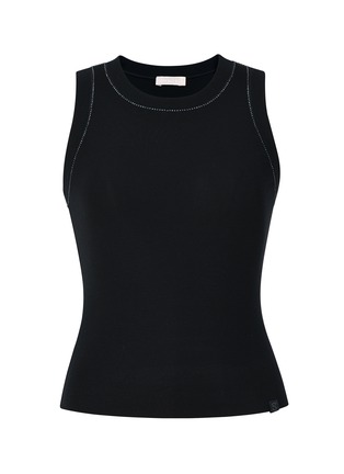 Main View - Click To Enlarge - SILKY MIRACLE - Nude Swarovski Crystal Tank Top — Black/Size S