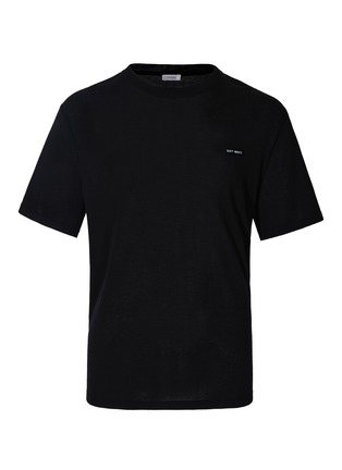 Main View - Click To Enlarge - SILKY MIRACLE - Nude Men's Knit Short Sleeve Top — Black/Size L