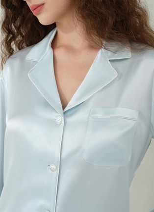Detail View - Click To Enlarge - SILKY MIRACLE - Miracle Silk Pyjama Set — Blue/Size M