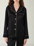 Detail View - Click To Enlarge - SILKY MIRACLE - Miracle Silk Pyjama Set — Black/Size M