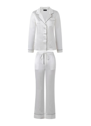 Main View - Click To Enlarge - SILKY MIRACLE - Miracle Silk Pyjama Set — Pearl White/Size M