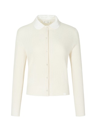 Main View - Click To Enlarge - SILKY MIRACLE - CloudKnit Silk Cashmere Wool Knit Cardigan — Almond White/Size 0