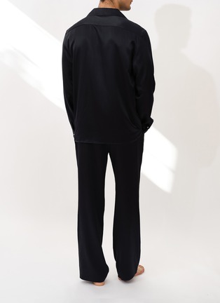 Detail View - Click To Enlarge - SILKY MIRACLE - Miracle Men's Silk Pyjama Set — Black/Size M