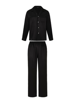 Main View - Click To Enlarge - SILKY MIRACLE - Miracle Men's Silk Pyjama Set — Black/Size M