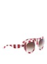 Figure View - Click To Enlarge - - - Striped round-frame sunglasses
