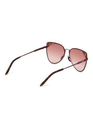 Figure View - Click To Enlarge - FENDI - Fendi Signature Metal Cat Eye Sunglasses