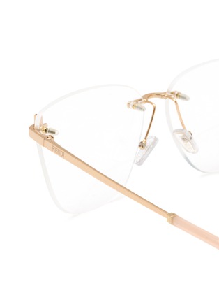 Detail View - Click To Enlarge - FENDI - Fendi First Crystal Metal Square Optical Glasses