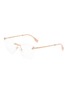 FENDI Fendi First Crystal Metal Square Optical Glasses