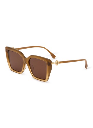 Main View - Click To Enlarge - FENDI - FF Dimonds Acetate Rectangular Sunglasses