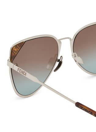 Detail View - Click To Enlarge - FENDI - Fendi Signature Metal Cat Eye Sunglasses