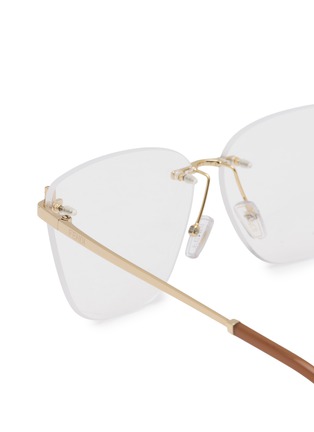 Detail View - Click To Enlarge - FENDI - Fendi First Crystal Metal Square Optical Glasses