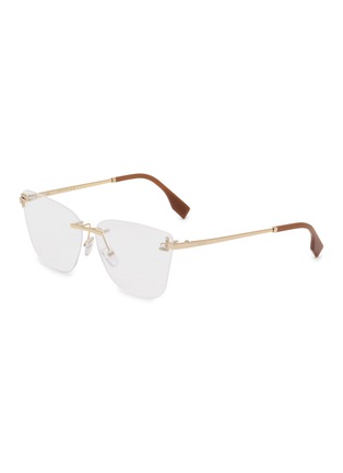 Main View - Click To Enlarge - FENDI - Fendi First Crystal Metal Square Optical Glasses