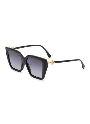 Main View - Click To Enlarge - FENDI - FF Dimonds Acetate Rectangular Sunglasses