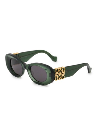 Main View - Click To Enlarge - LOEWE - Anagram Acetate Oval Sunglasses
