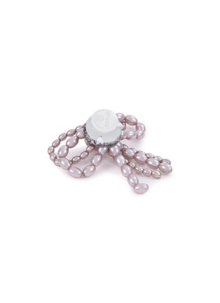 Detail View - Click To Enlarge - CROCS - Black Pearl Beaded Bow Jibbitz™ Charm