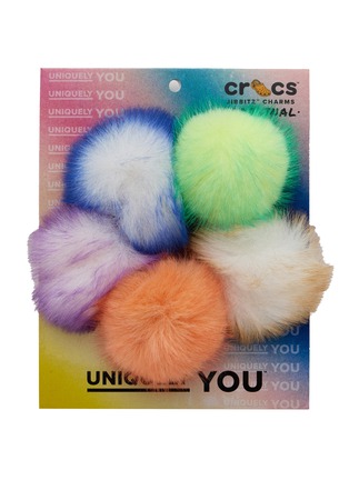 Main View - Click To Enlarge - CROCS - Long Hair Puff Jibbitz™ Charms — Set of 5
