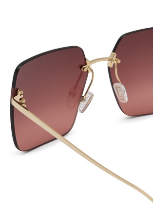 Detail View - Click To Enlarge - FENDI - Fendi First Crystal Metal Square Sunglasses