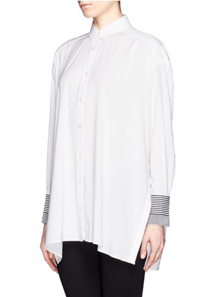 Front View - Click To Enlarge - ACNE STUDIOS - Stripe ribbon cuff shirt