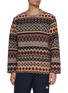Main View - Click To Enlarge - DISTRICT VISION - Jacquard Crewneck Knit Sweater