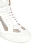 Detail View - Click To Enlarge - MM6 MAISON MARGIELA - Iridescent mesh panel leather sneakers