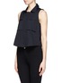 Front View - Click To Enlarge - THEORY - Gemia poplin zip-up sleeveless shirt