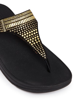 Detail View - Click To Enlarge - FITFLOP - 'Aztec Chada' mosaic stud suede flip flops