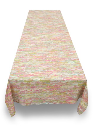 Detail View - Click To Enlarge - SUMMERILL & BISHOP - Marble Fan Linen Tablecloth