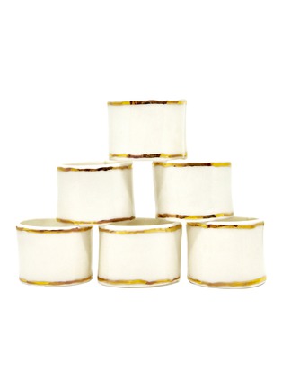 Main View - Click To Enlarge - SUMMERILL & BISHOP - Gold Edge Ceramic Napkin Ring