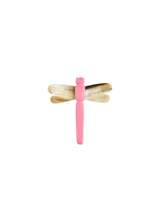 Main View - Click To Enlarge - SUMMERILL & BISHOP - Dragonfly Lacquered Horn Napkin Pin — Pink