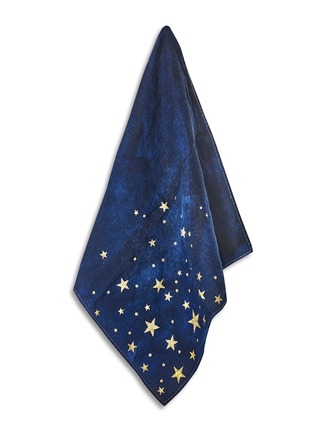 Detail View - Click To Enlarge - SUMMERILL & BISHOP - Falling Stars Linen Napkin — Ink Blue